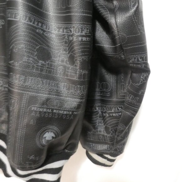 MORISSEY | xl - extra large | Faux Leather Printed Jacket | Striped Cuffs - Picture 13 of 16